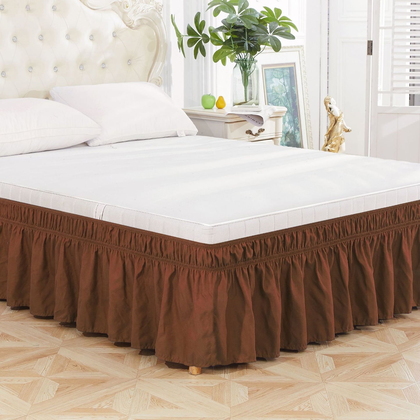 Adjustable Elastic Belt Drop Bed Skirt