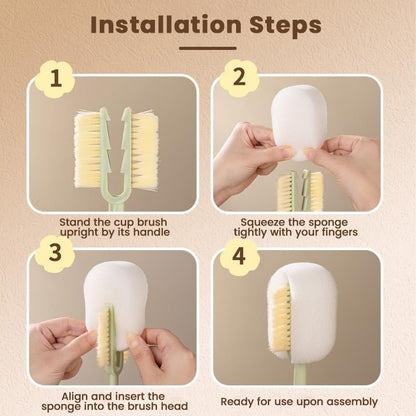 Multi-functional 5-in-1 Baby Bottle Cleaning Brush – For Cup Lid Cleaning & Home Kitchen Tasks