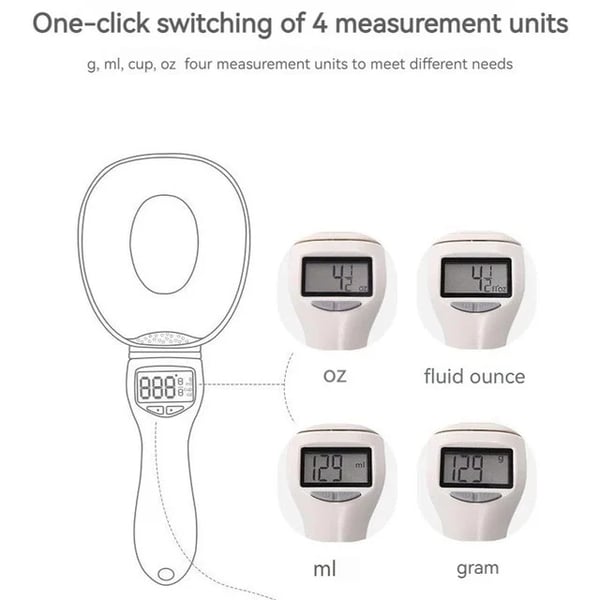 Digital Measuring Spoon- for Cooking Baking - Smart Adjustable Measure Cup for Home Cooks Bakers Pet Owners