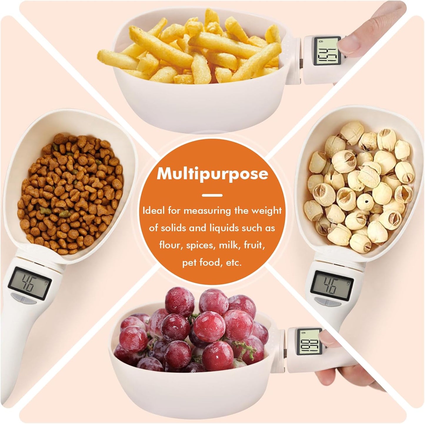 Digital Measuring Spoon- for Cooking Baking - Smart Adjustable Measure Cup for Home Cooks Bakers Pet Owners