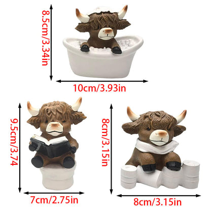 Cow Statue - Bathroom Theme Resin Sculpture | Resin Animal Figures